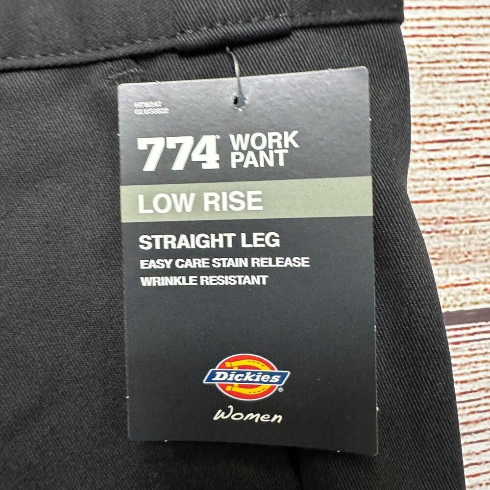 Dickies Women's 774 Work Uniform Pants Black 18P Low Rise Straight Leg - Picture 4 of 11